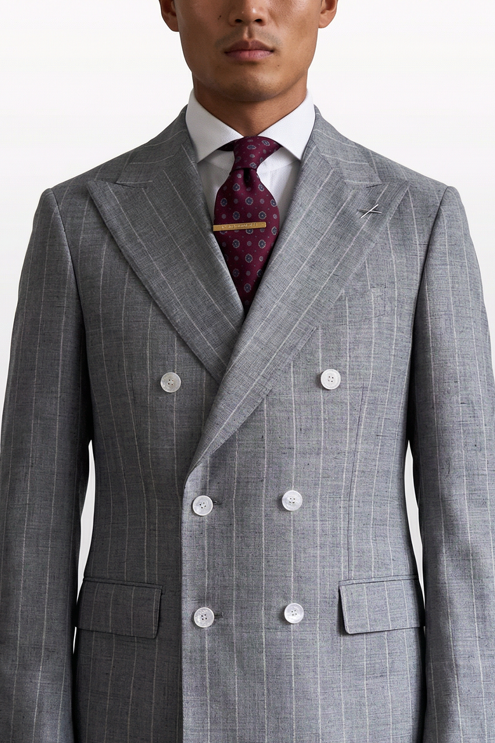 ABITO ESTIVO DOPPIOPETTO GESSATO GRIGIO CHIARO