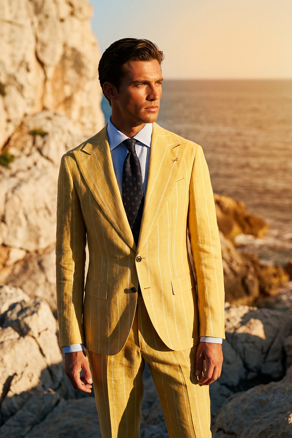 ABITO PETTO SINGOLO LINO E SETA