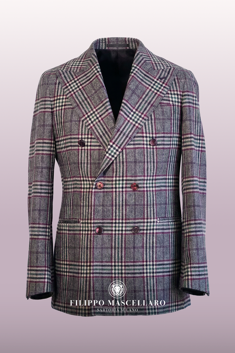 ABITO DOPPIOPETTO PRINCIPE DI GALLES BORDEAUX E GRIGIO