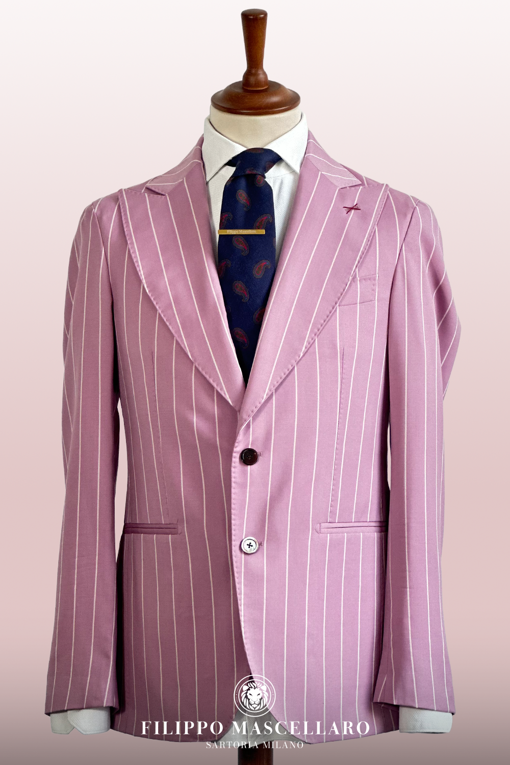 ABITO MONOPETTO ROSA GESSATO