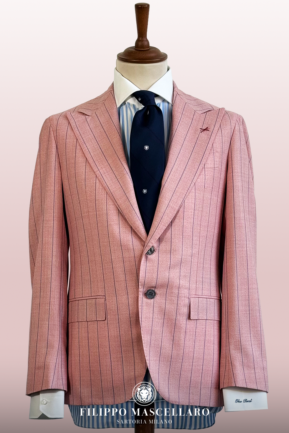 ABITO ROSA GESSATO BLU