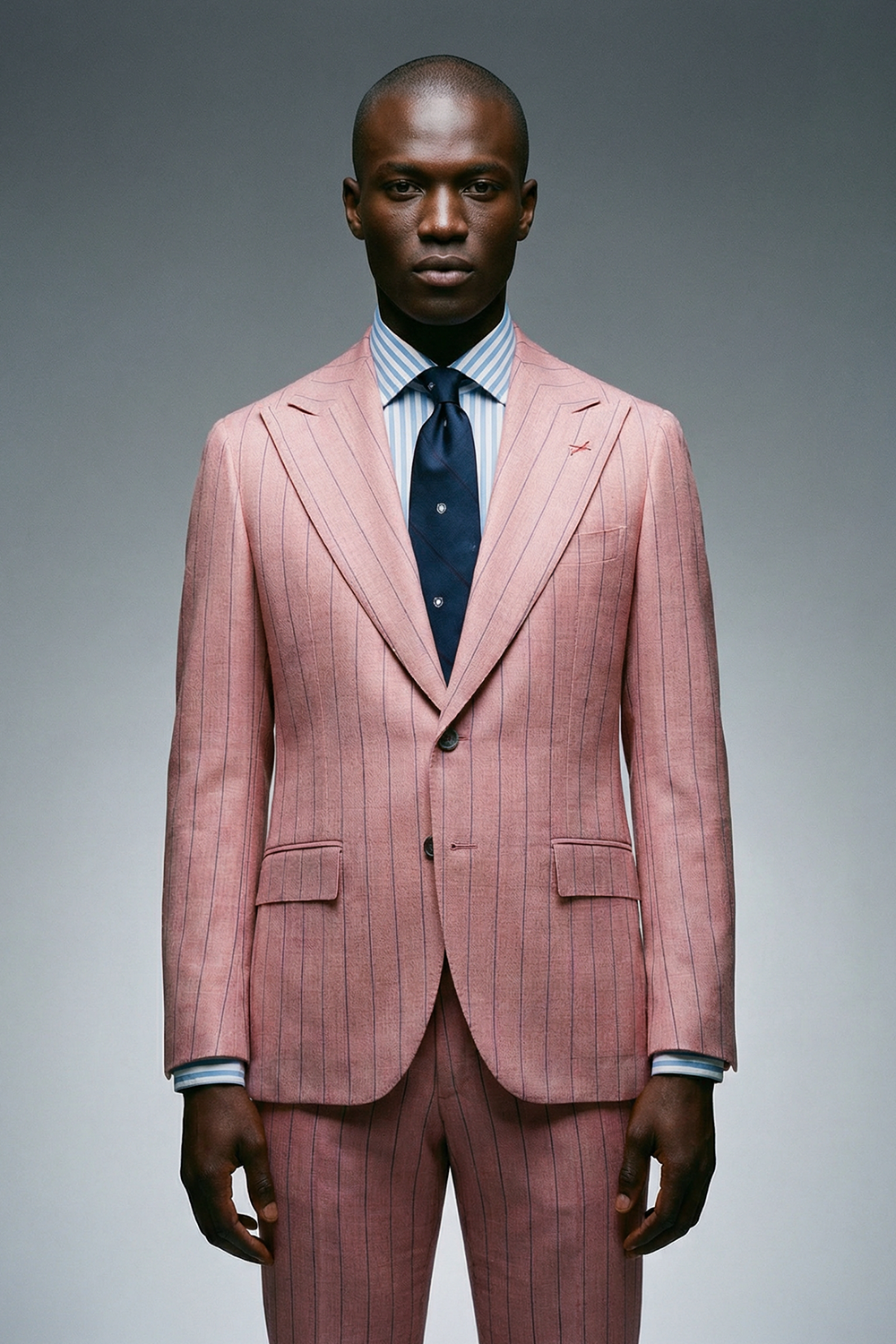 ABITO ROSA GESSATO BLU