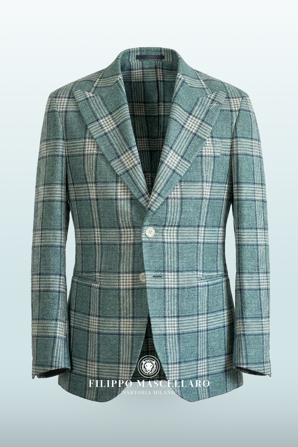 ABITO ESTIVO MONOPETTO A QUADRI VERDE ACQUA