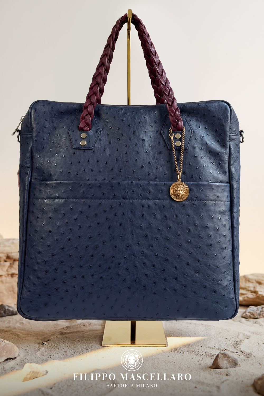 BORSA BUSINESS UNISEX IN PELLE DI STRUZZO LUXURY