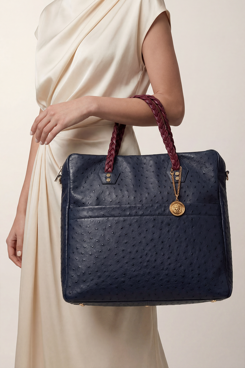 BORSA BUSINESS UNISEX IN PELLE DI STRUZZO LUXURY