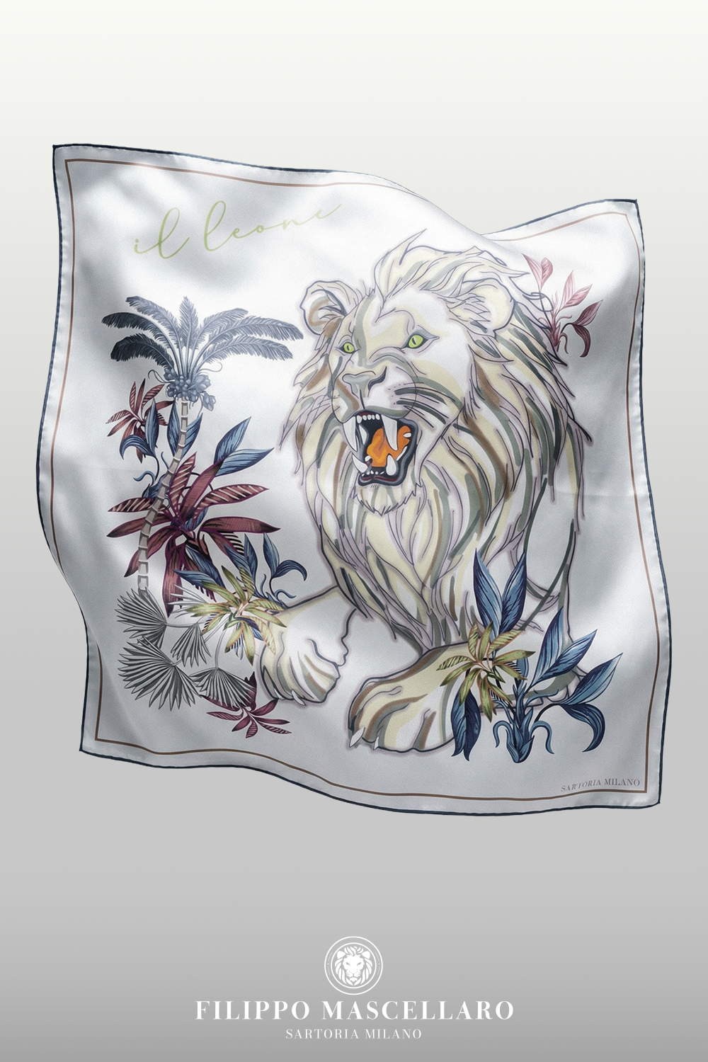 Foulard "Il Leone" - Bianco