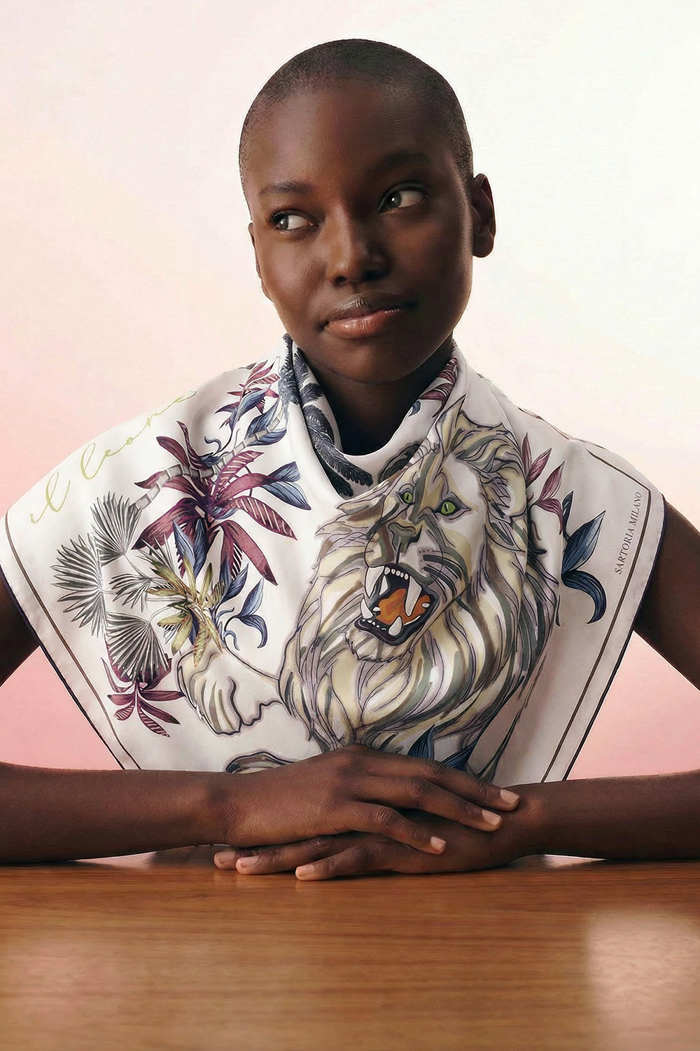 Foulard "Il Leone" - Bianco