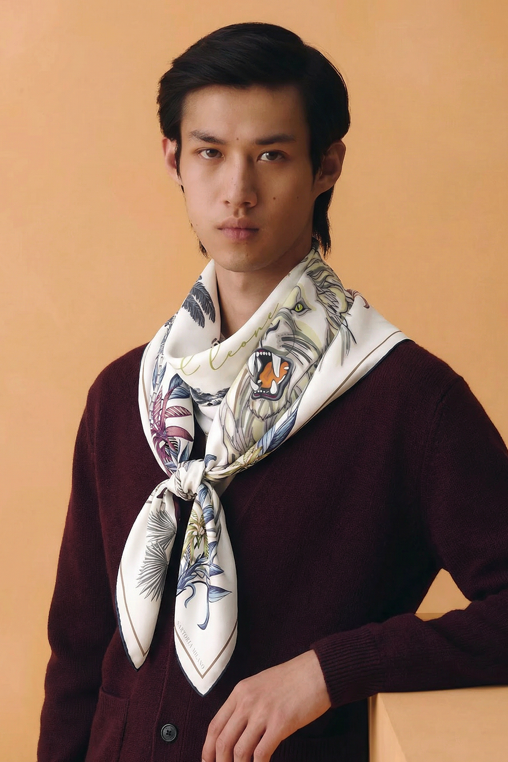 Foulard "Il Leone" - Bianco