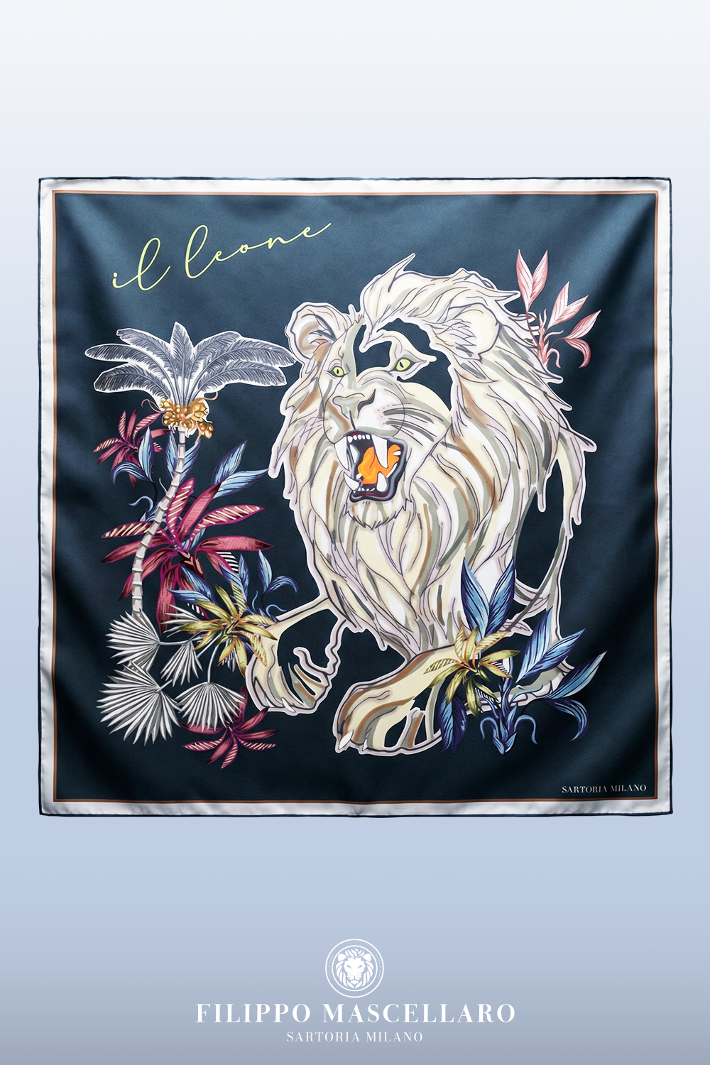 Foulard "Il Leone" - Blu