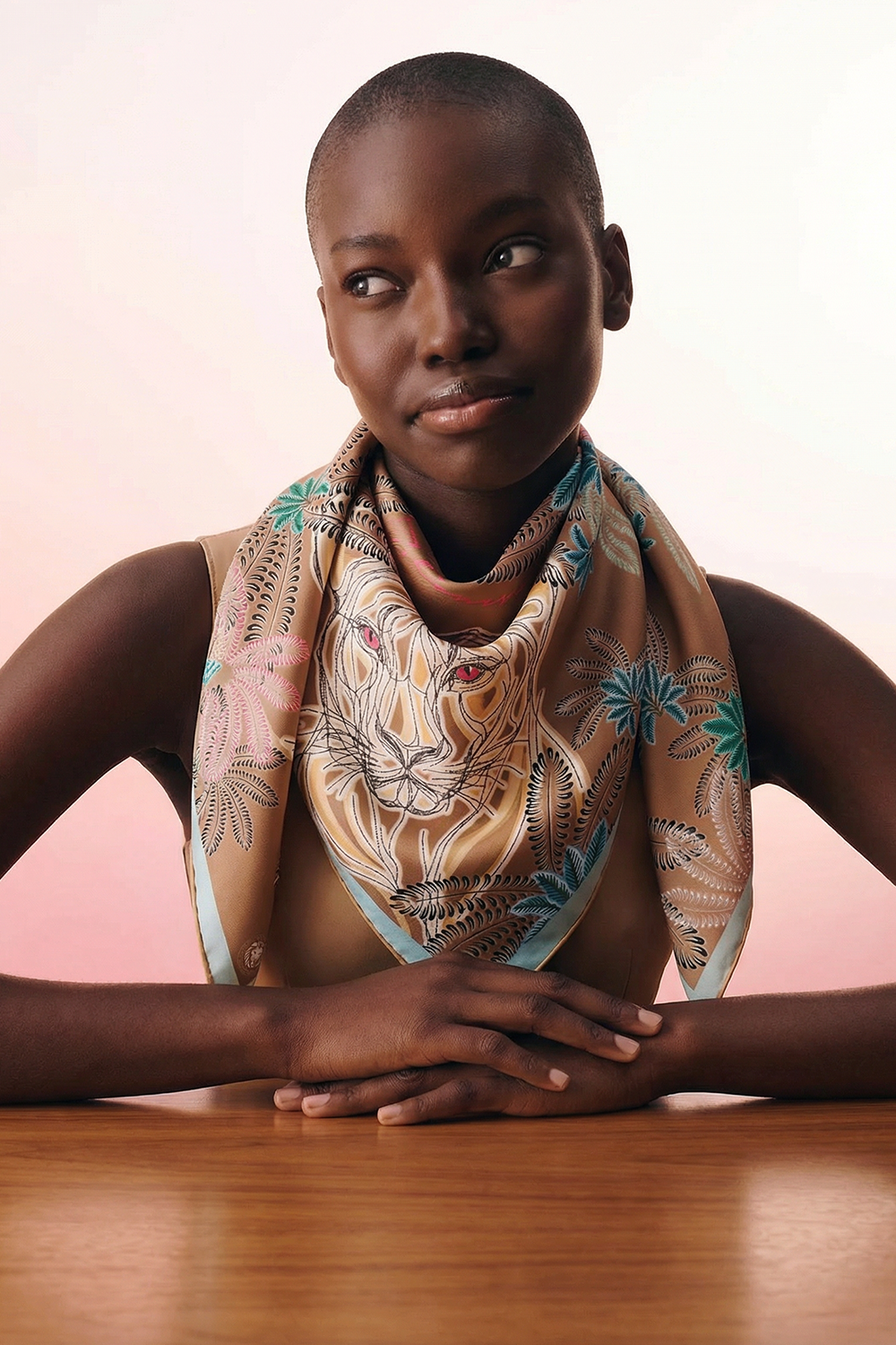 Foulard "La Leonessa" - Beige