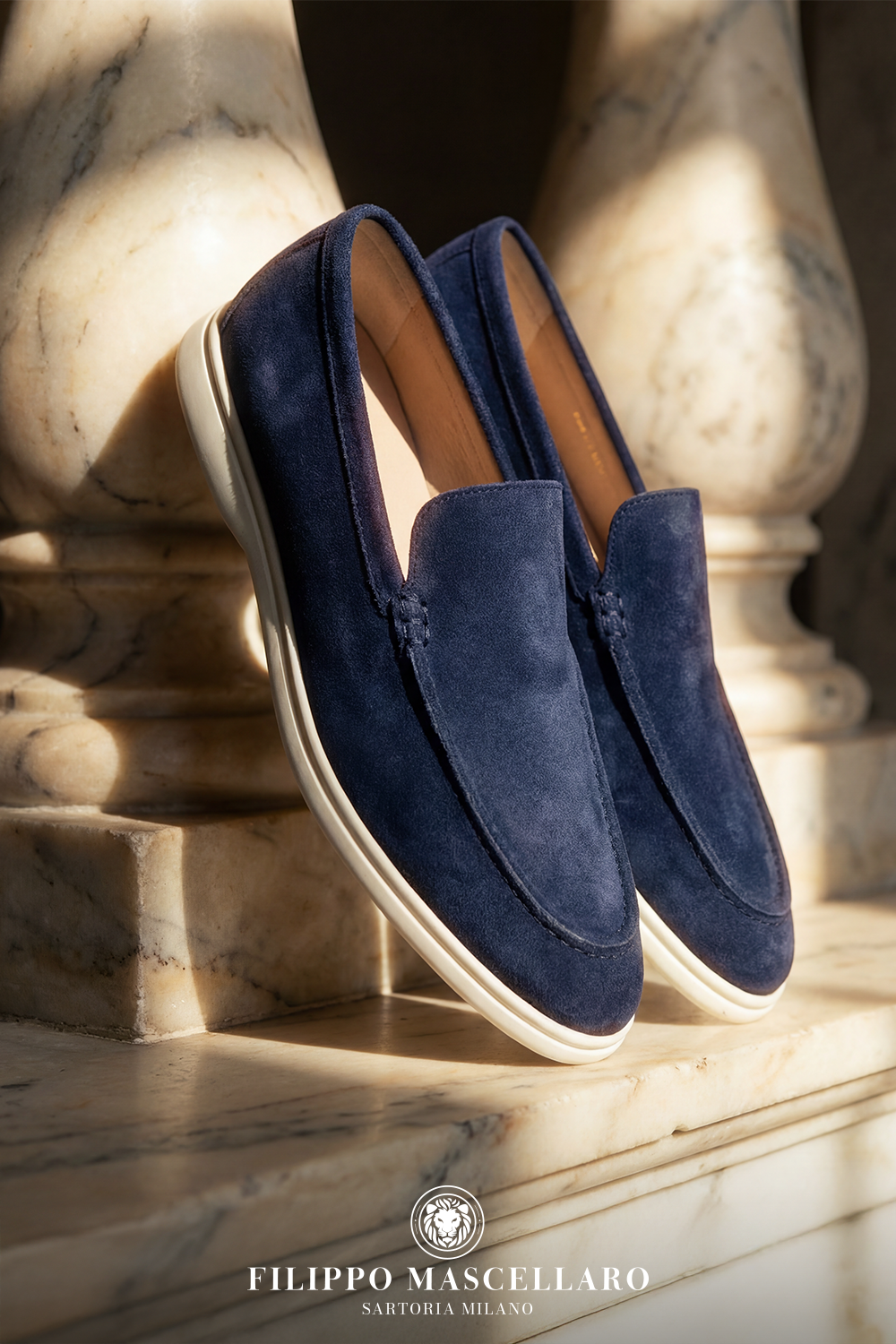 MOCASSINO IN CAMOSCIO BLU INDACO