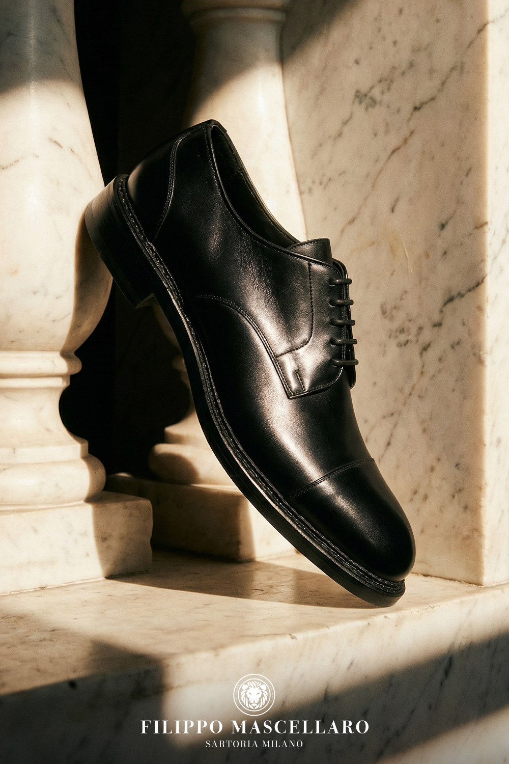 DERBY NERA IN PELLE DI VITELLO