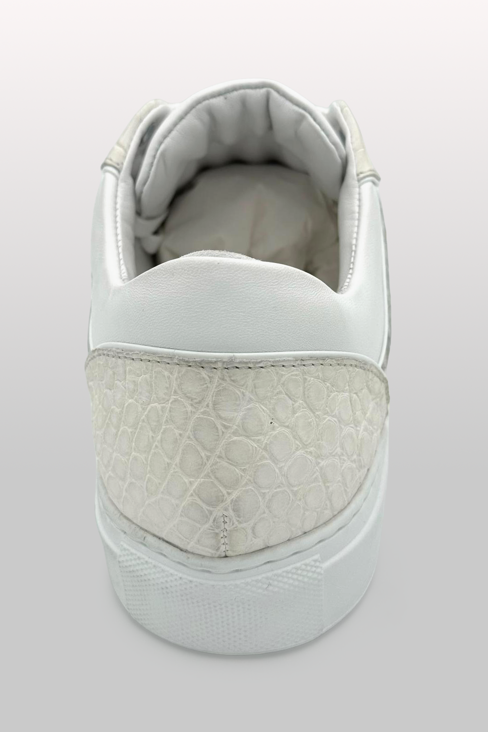 SNEAKERS IN COCCODRILLO - BIANCO